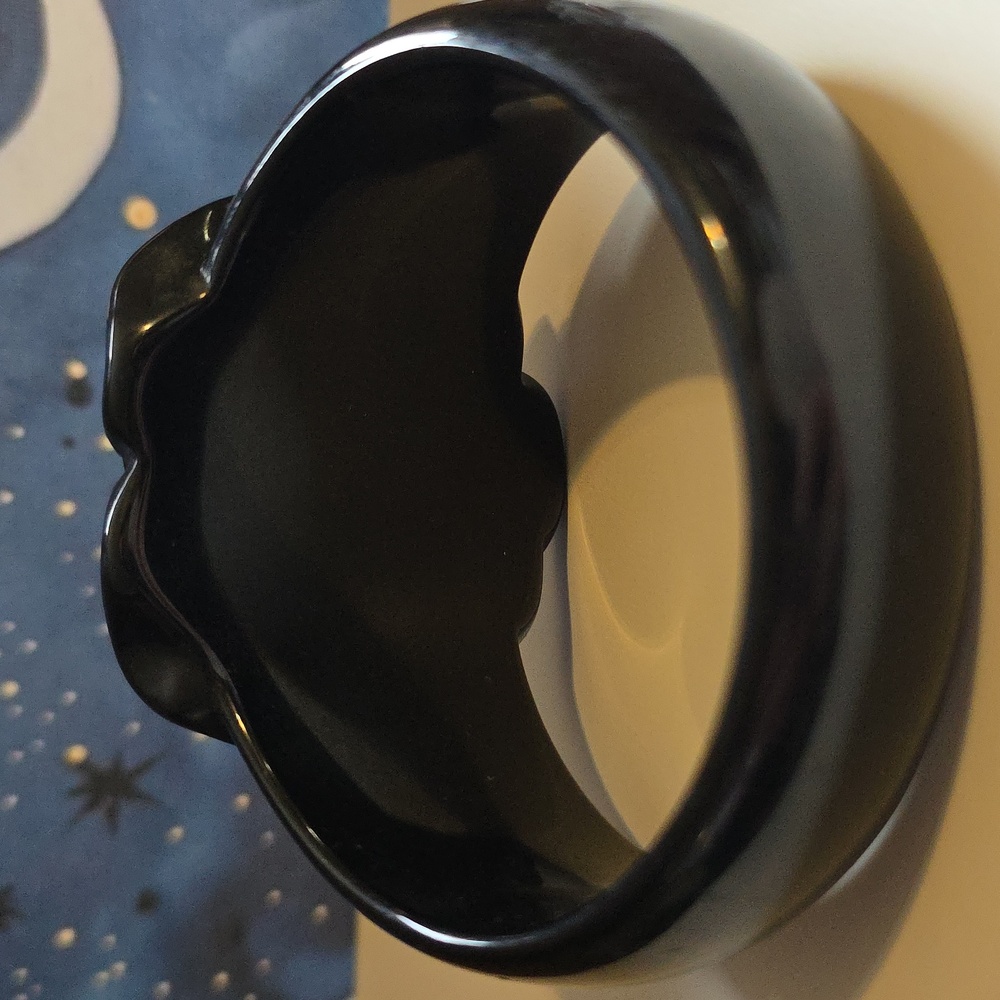 Black Rose Bracelet Bangle Chunky Oversized - Picture 3 of 14